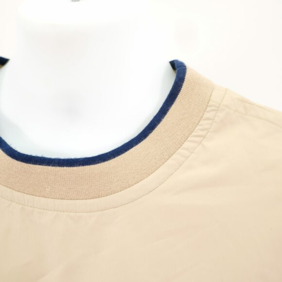 Nautica 2XL Tan Crew Neck Pullover Windbreaker Jacket Fitted Waist Mesh Lined - Picture 2 of 12